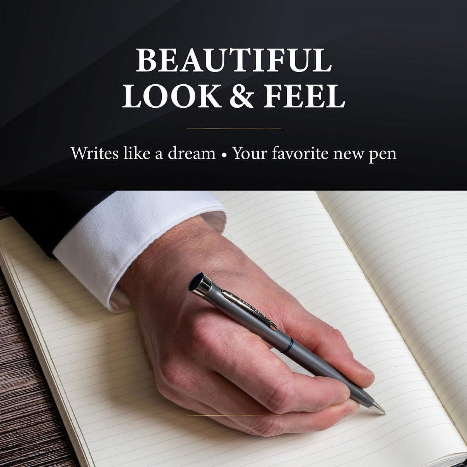 Garland Recycled Metal Twist Pen- Made in USA- Eco-Friendly Pen for Executive Desk Gifts, Professional, Post-Consumer Recycled Metal With Recycled Gift Box, Refillable- Green & Chrome