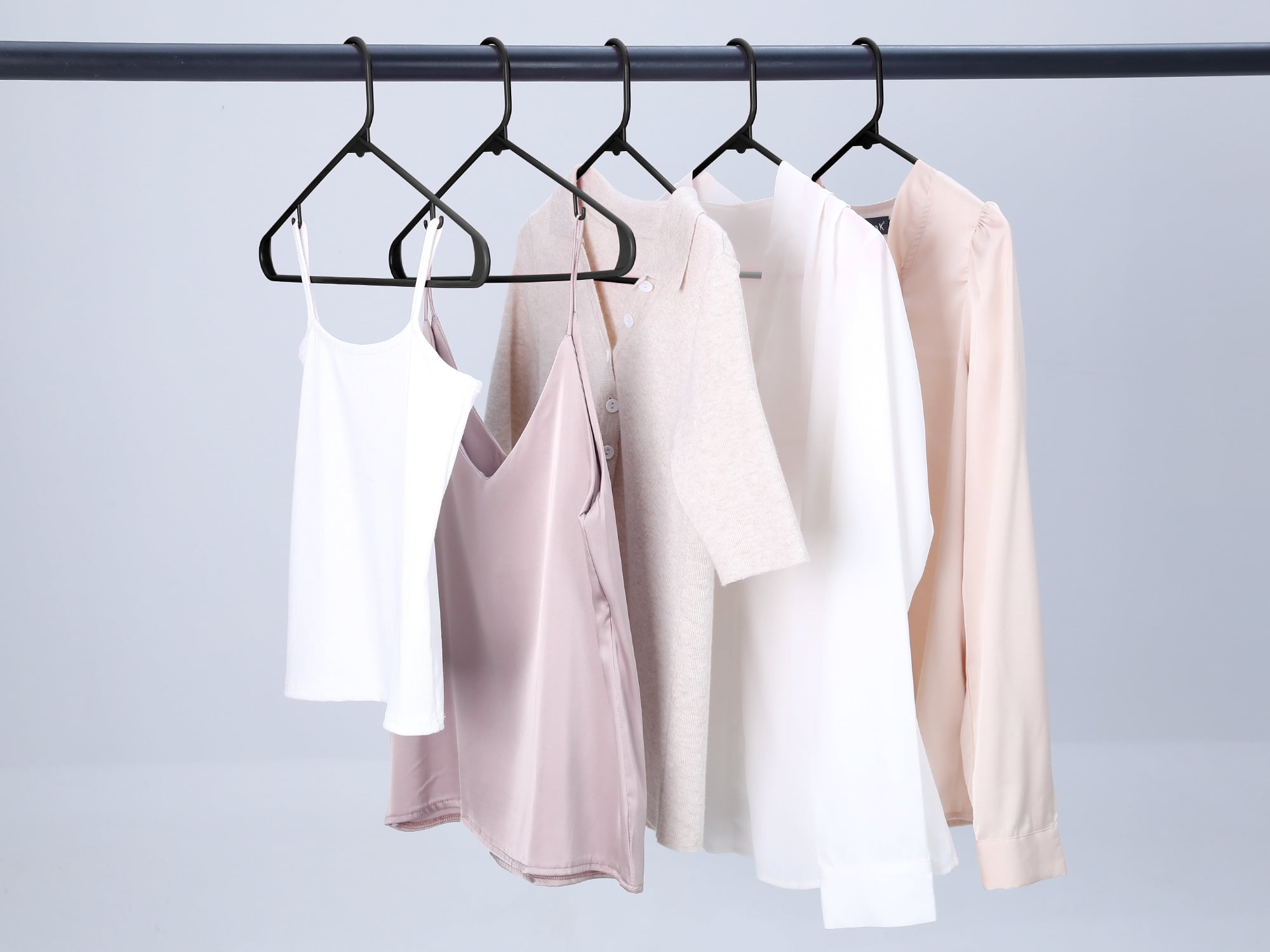 Unique Bargains Plastic Clothes Hangers Space Saving Coat Hangers 50 Packs Black