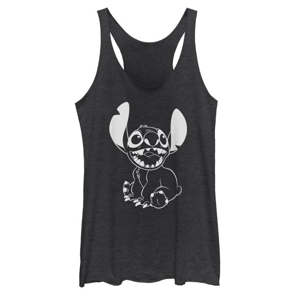 Womens Lilo & Stitch Negative Black and White Racerback Tank