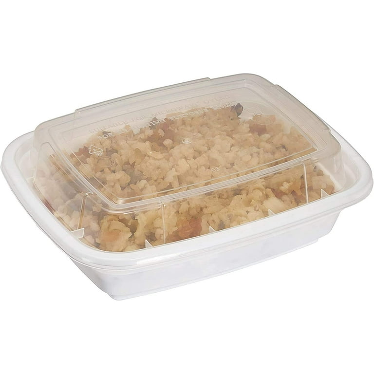 12oz White Microwavable Food Storage Rectangular Container with Lids –  EcoQuality Store