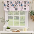 thumbnail image 2 of Love Mom Curtain Valances for Windows, Kitchen Valance Window Treatments Panel 2 Pack, Blue Pink Spring Floral Botanical Rod Pocket Short Curtains for Bathroom Bedroom 42 x 18 Inch, 2 of 8