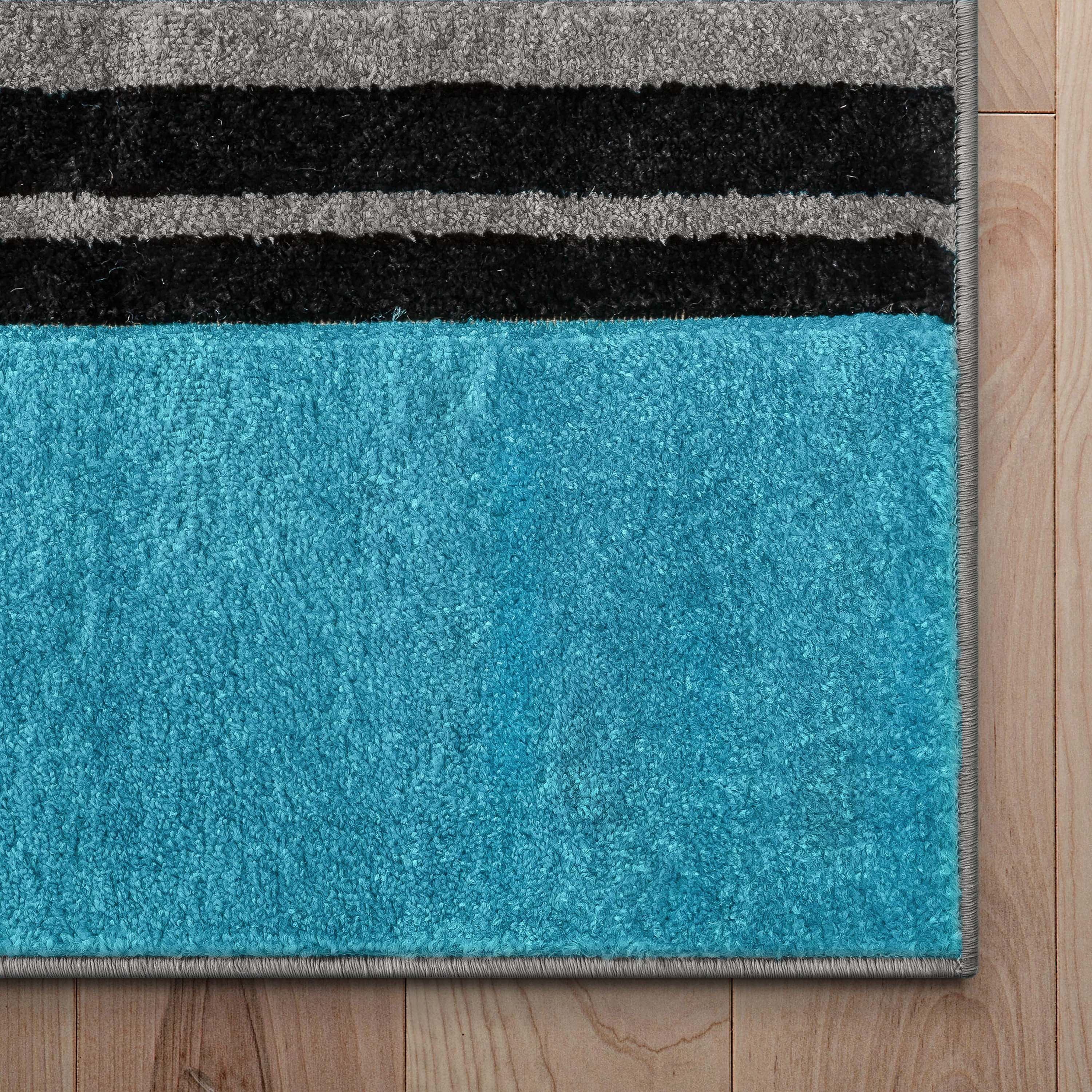 Well Woven Ruby Galaxy Waves Modern Geometric Blue 7'10" x 9'10" Area Rug