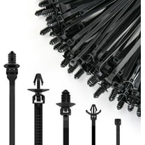 GOOACC 106Pcs Push Mount Cable Zip Ties Heavy Duty Nylon Push Mount 5 Most Popular Sizes Self Locking Cable Strap Assortment for Indoor Outdoor Wire Tying Construction Auto Ect