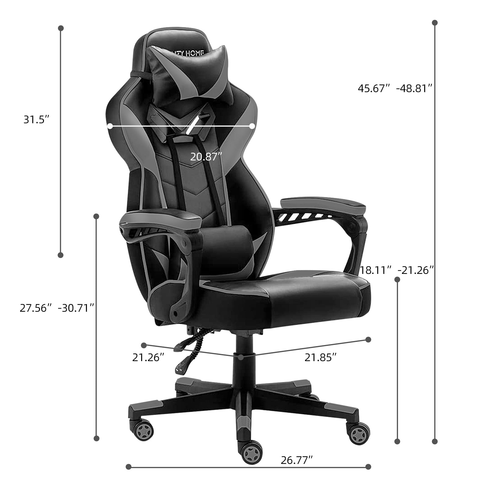 Details about   Office Chair High Back Computer Deak Chair Swivel Leather Racing Gaming Chairs 