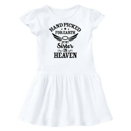 

Inktastic Handpicked for Earth By My Sister in Heaven with Angel Wings Gift Baby Girl Dress