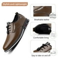 thumbnail image 2 of Mens Casual Oxfords Leather Business Office Loafers Comfortable Fashion Lace-up Formal Flat Shoes Green 7 US, 2 of 7