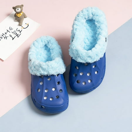 

Boys And Girl Removable Fleece Lining Slippers Kids Shoes