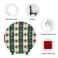 thumbnail image 4 of Honeii Christmas Snowflakes Plaid Print Elegant Bone China Decorative Plate, Porcelain Plate,Art Crafts,Ceramic Ornaments for Home Office Wall Decor-8in, 4 of 6