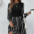 thumbnail image 5 of Vestidos De Camiseta De Manga Corta A Rayas De Verano para Mujer Vestidos Casuales Swing Aline,XL, 5 of 5