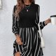 thumbnail image 5 of Vestidos de camiseta de manga corta a rayas de verano para mujer Vestidos casuales de Swing Aline Zhivalor BST3001558-4, 5 of 5