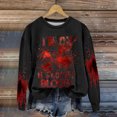 thumbnail image 2 of Rbaofujie Chandails à Capuchon pour Enfants Halloween Mode Chandail Décontracté pour Femmes à Manches Longues à Col Rond Imprimé Chandail pour Dames Hauts Blouse Noir Chandail à Col Rond pour Femmes, 2 of 3