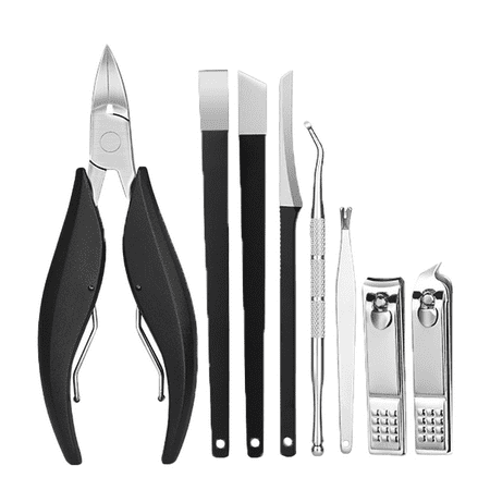 

ManicureSetNailClippersPedicureKitStainlessSteelManicureKit ProfessionalGroomingKits NailCareToolswithLuxuriousTravelCase Pedicure 8-piece set - black pliers PP handle F60268
