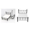thumbnail image 3 of Muebles de metal en miniatura Bloques de construcción Mini muebles para bebés 1/6 Blythe Doll & Dollhouse Ki Cama Doble Negra Sunnimix Cama de dormitorio de muñeca, 3 of 8