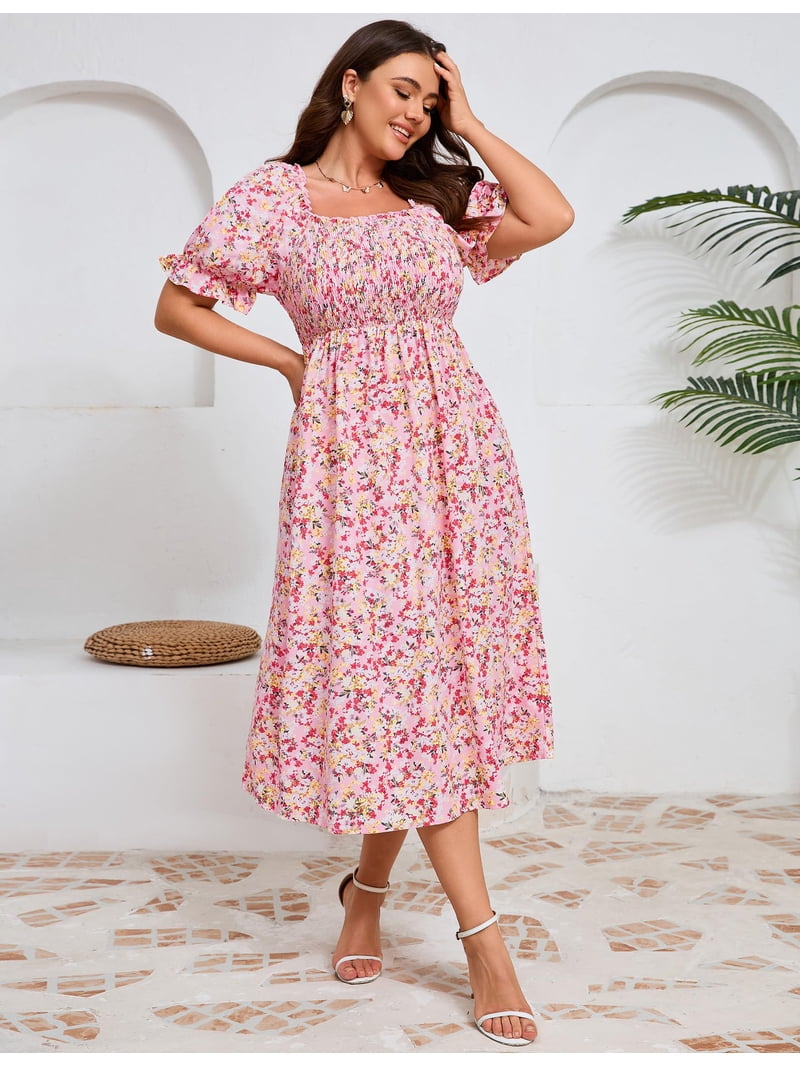 white christmas dresses PRETTYGARDEN Spring Casual Dresses for Women Summer Business Work Midi main image 1
