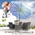 thumbnail image 4 of Outsunny Parasol de Patio 8,7 Pi, Parasol Inclinable avec Manivelle, Bleu Marine, 4 of 10