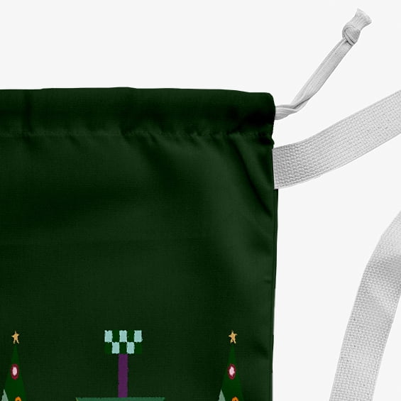 Simply Daisy Canvas Crazy Christmas 28 x 36 inch Green Laundry Bag