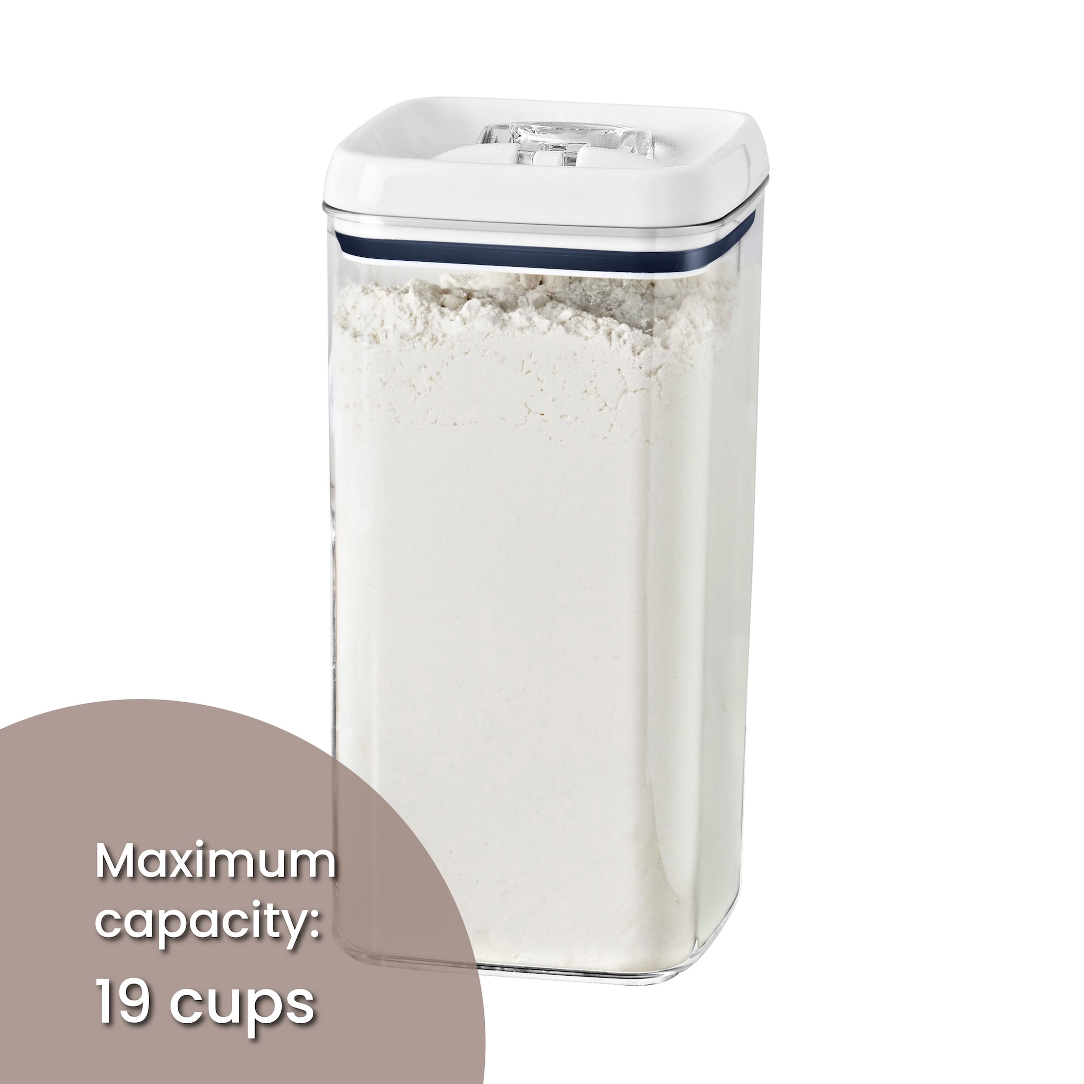 (2 pack) Better Homes & Gardens Flip-Tite® 19 Cup Airtight Square Food Storage Container, BPA-Free, Stackable Large Pantry Canister, Best Used for Pantry Organization and Food Storage