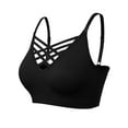 thumbnail image 3 of MixMatchy Women's Front Triple Crisscross Seamless Removable Pad Bralette, 3 of 5