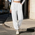 thumbnail image 2 of Sweatpants for Women High Waisted Jogger Pants Drawstring Elastic Cuff Pockets Casual Soft Workout Track Pants, 2 of 8