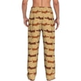 thumbnail image 3 of Uemuo Dachshund Dog Puppy Pattern Men's Wide Leg Palazzo Lounge Pants with Pockets Light Weight Loose Comfy Casual Pajama Pants-Medium, 3 of 9