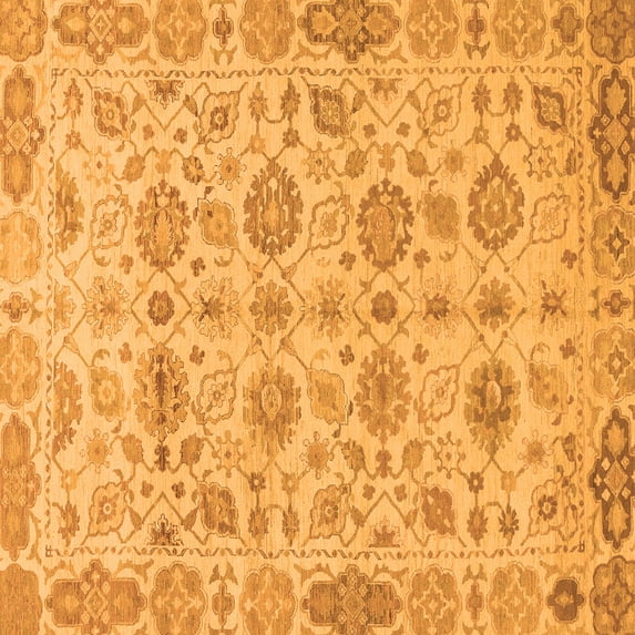 Ahgly Company Indoor Square Abstract Orange Modern Area Rugs, 5' Square