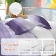 thumbnail image 3 of Purple Ombre Bedding 3 Piece Duvet Cover Set Twin Size, Modern Abstract Art Ocean Oil Painting Soft Microfiber Comforter Cover with Zipper Closure & Pillowcases, Wrinkle & FadeResistant Quilt Cover, 3 of 9