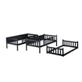 thumbnail image 5 of Noble House Lydia Triple Rubber Wood Bunk Bed, Convertible Twin over Twin over Twin with Guardrails and Ladders, Black, 5 of 12