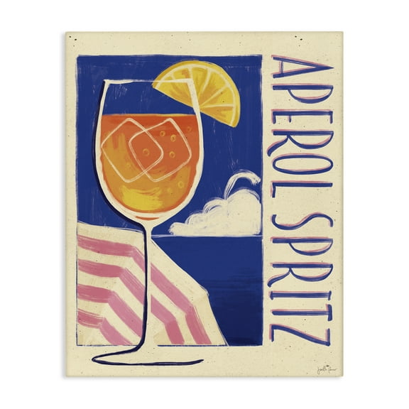 Stupell Industries Retro Aperol Spritz Food & Beverage Painting Wrapped Canvas Art Print Wall Art, 16 x 20