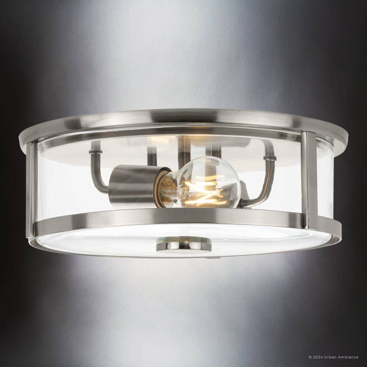 Luxury Modern Farmhouse Ceiling Light, Brushed Nickel, UHP4594