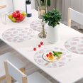 thumbnail image 4 of Round Placemats Plate Mats 15 Inch Non-Slip Heat Resistant Washable PVC Set Table Decoration for Kitchen Dining Pink Bunny Footprints, 4 of 5