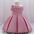 thumbnail image 4 of Fesfesfes Kids Girls Ruffled Princess Dress Bridesmaid Pageant Gown Toddler Girls Birthday Party Dress Spring, 4 of 8