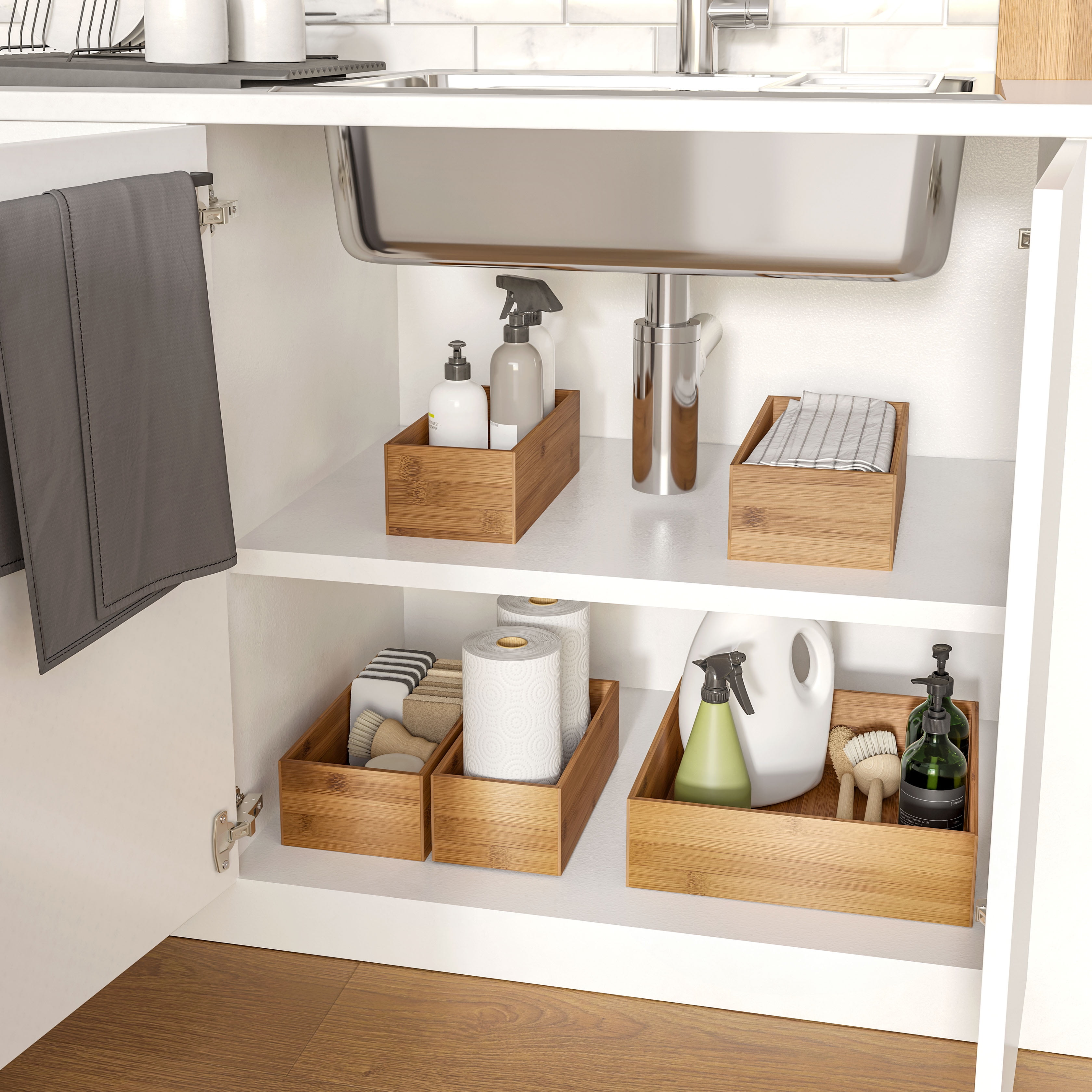 Seville Classics Bamboo Storage Organizer Box - Thumbnail 2