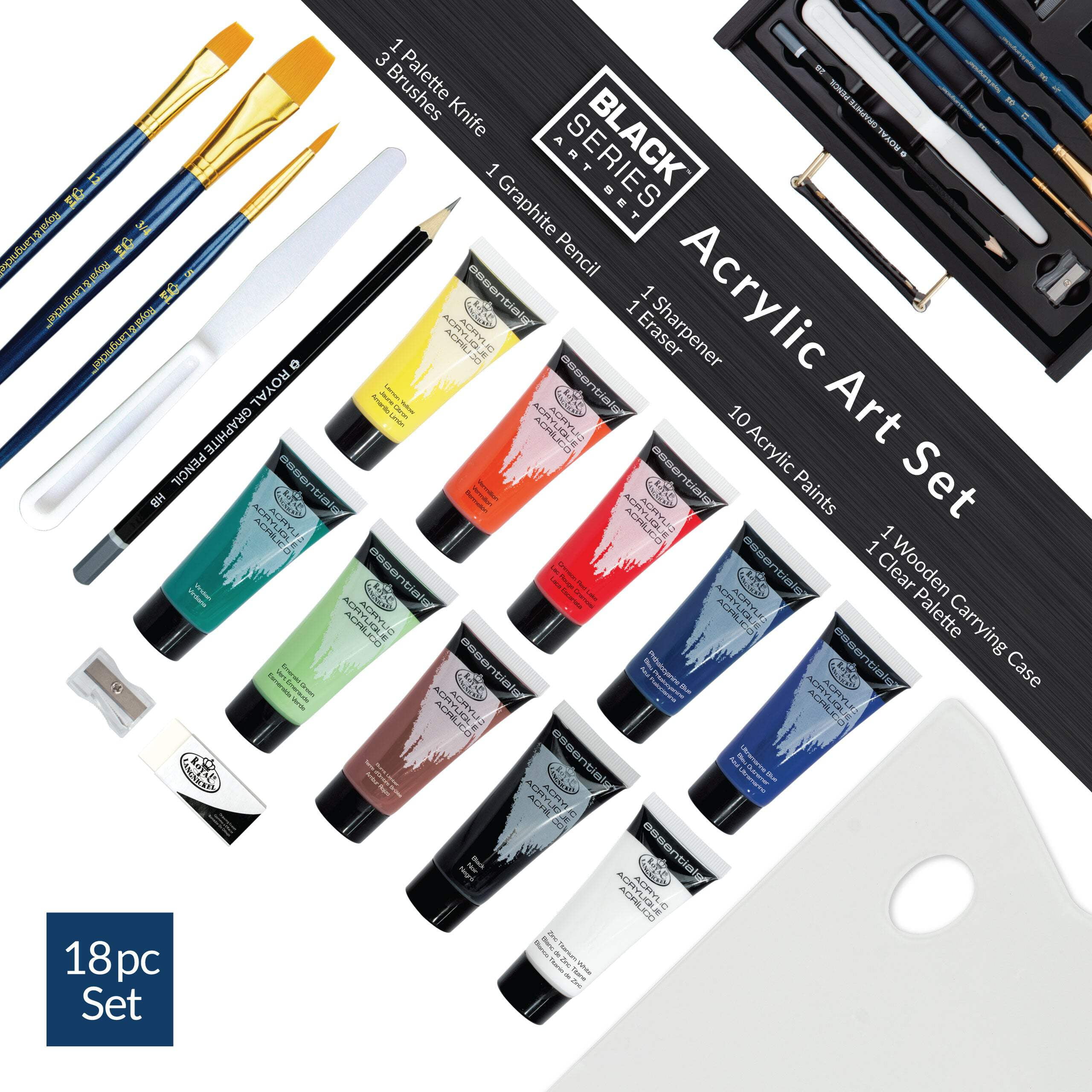 Royal & Langnickel essentials™ 18pc Black Series Acrylic Art Set