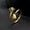 Gold H, variant on Stainless Steel Heart 26 A-Z Initial Letters Open Ring Adjustable Women Party-Gold Q
