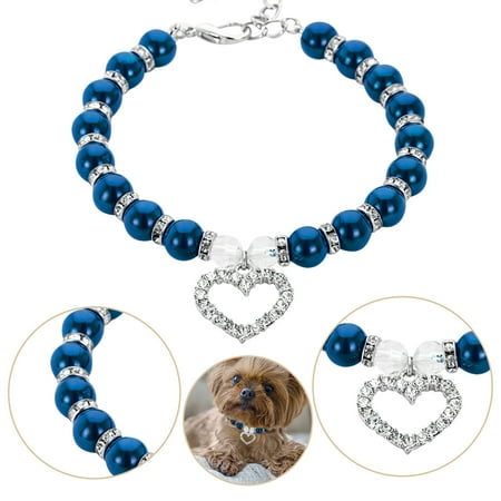 500+ Saves! Pearl & Diamond Decor Pet Collar Adjustable Dog Cat Collar Sparkling Jewelry Pet Neck Chain Comfortable Pet Accessory for Small Medium Dogs & Cats