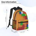 thumbnail image 2 of Fotbe Colorful Building Blocks A Mochila Ligera Casual para Laptop para Hombres y Mujeres, Mochila Impermeable de Uso Diario, Mochila para Universidad, 2 of 6
