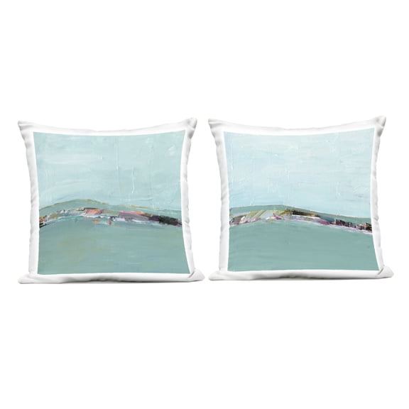 Stupell Industries Abstract Sea Distant Cliffs Design by Ethan Harper Outdoor Printed Pillow (Set of 2)