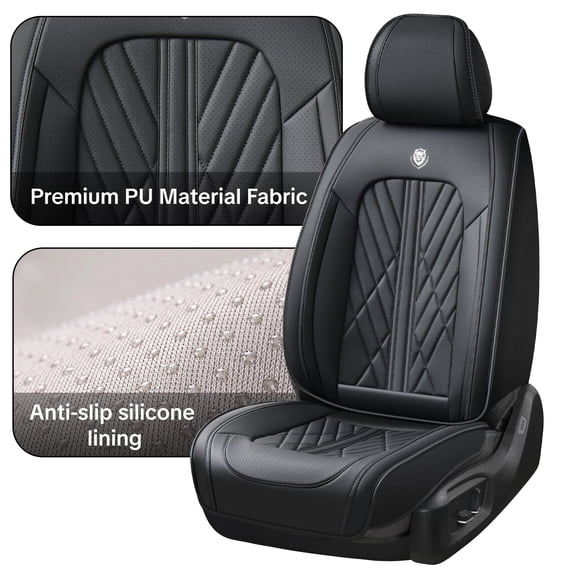 Car Seat Cover for HYUNDAI SONATA 2025, Wear-Resistant Faux Leather 5 Seats Full Set Scratch & Wear Resistant Easy to Clean & Maintain, Black Car Seat Covers, Protect Car Seats