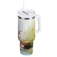 thumbnail image 2 of Pig Pool Stone Flowers 40 oz Tumbler Insulated&nbsp;Travel Mug Leak Proof Water Bottles Glasses Fits in Car Cup Holder, 2 of 8