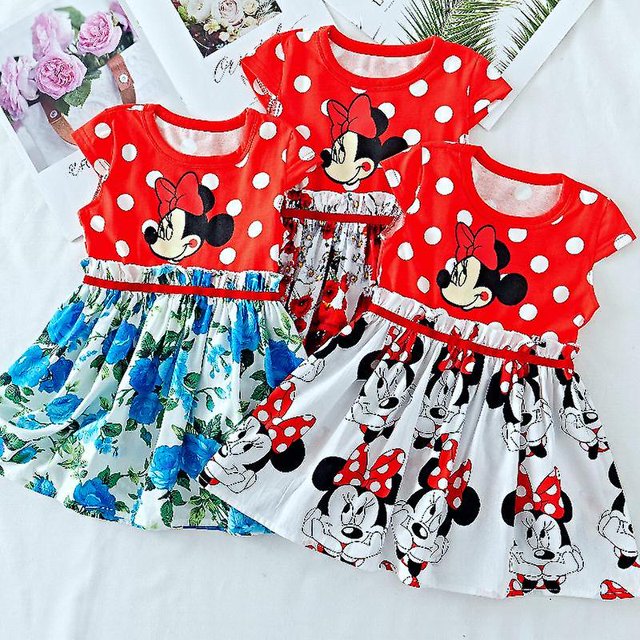 Vestidos infantiles para niñas, novedad de 2021, suéter de moda, camisa de flores de algodón, camiseta corta de verano, chaleco grande para vestidos de fiesta en la playa de Maotou ShuxiuWang 8390613402653