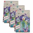 thumbnail image 2 of Hello Spring Kitchen Towels Set of 3, Pastoral Purple Bottle Floral Wooden Plaid Absorbent Dish Towels for Kitchen, Microfiber Hand Towel, Quick Drying Tea Towel for Cleaning Decorative Dishcloths, 2 of 7