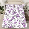 thumbnail image 2 of Manfei Purple Blossoms 4 Pieces Queen Sheet Sets for Kids Children,Spring Graden Ultra Soft Flat Sheet,Chic Floral Flowers Queen Fitted Sheet,Microfiber Bedroom Decor, 2 of 7