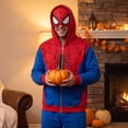 thumbnail image 5 of Halloween Sweatshirt Hero Hoodies Pullover Spider Pattern Shirts Superhero Graphic Print Tops for Halloween Celebration Blue S, 5 of 8