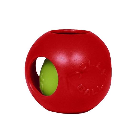 Bola para perros Jolly Pets, tamaño mediano, 15 cm, roja, para perros de 9 a 27 kg
