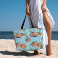 thumbnail image 6 of Pofeuu Turtles And Corals Print Beach Bag,Waterproof Sandproof Beach Tote Bag, Large Capacity Foldable Beach Bags for Women, 6 of 7