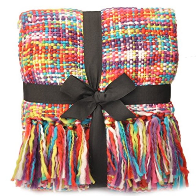 battilo Tropical Style Multicolor Rainbow Throw Blanket 63 ...
