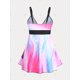 thumbnail image 3 of Tankini de Talla Extra Acolchado de Color Bloque Degradado Rosegal  Camisetas tallas grandes, 3 of 5