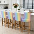 thumbnail image 2 of Thin Rainbow Striped Bar Stool Covers - Stretch Dining Chair Covers Set of 4, Farmhouse Modern Stripes Bar Chair Cover Removable Counter Stool Pub Chairs Slipcovers Protectors for Kitchen/Cafe, 2 of 7