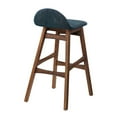 thumbnail image 4 of Bar Stool Chair Barstool, Set of 2, Blue Navy, Fabric, Wood, Pub Cafe Bistro Dining Kitchen Hospitality Restaurant, Modern Contemporary HB36166, 4 of 10