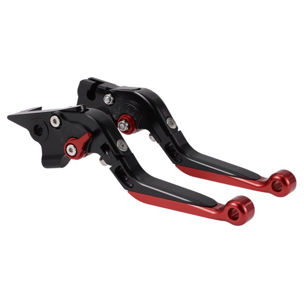 Palancas de freno y embrague largas y cortas para Yamaha MT-07 2014-2022, palanca de freno ajustable de motocicleta de aleación de aluminio, mango negro con extremo rojo, 1 par